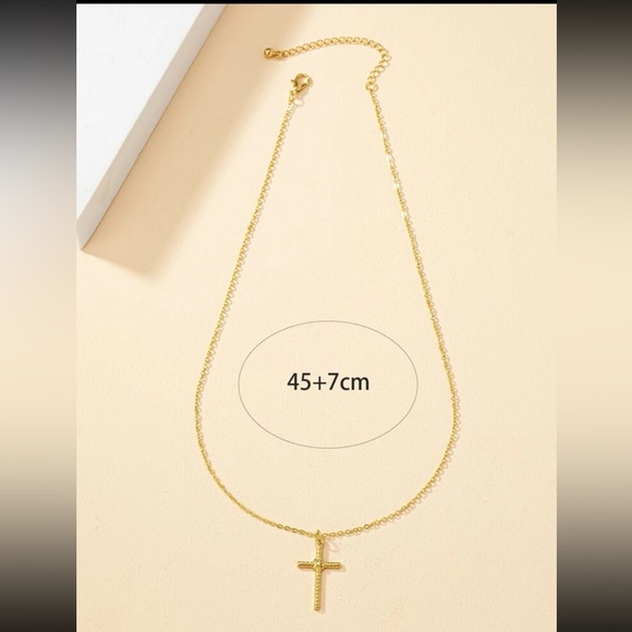Gold Cross Pendant Necklace - Picture 5 of 7